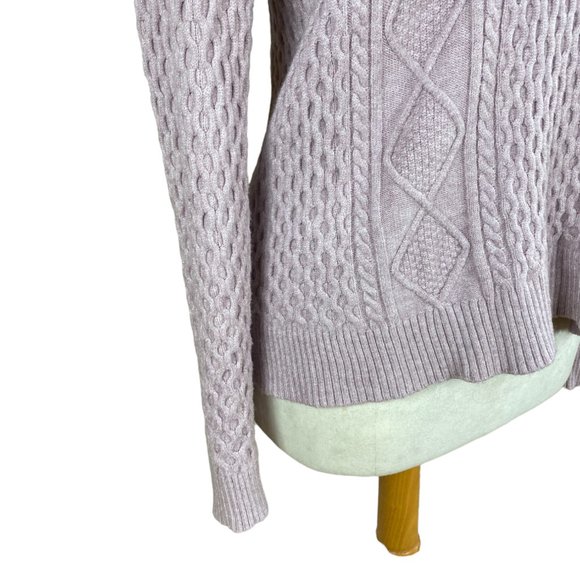 Cyrus Evolution Cable Knit Fisherman Sweater Purple Cottagecore Classic Coast-L - Picture 4 of 13